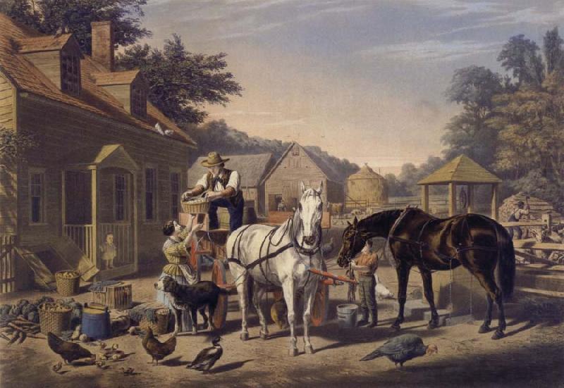 Preparing for Market, Nathaniel Currier